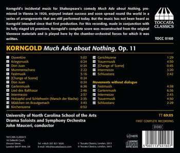 CD Erich Wolfgang Korngold: Much Ado About Nothing, Op. 11 (Complete Incidental Music) 462401