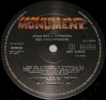 LP Kris Kristofferson: Jesus Was A Capricorn 645202