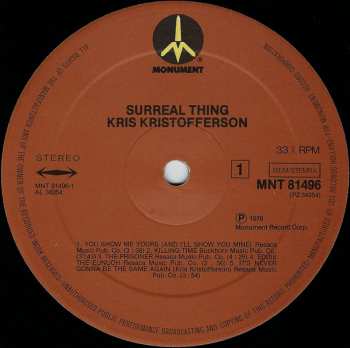 LP Kris Kristofferson: Surreal Thing 636623