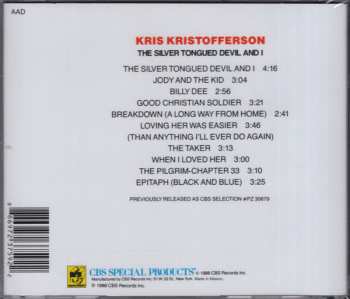 CD Kris Kristofferson: The Silver Tongued Devil And I 613215