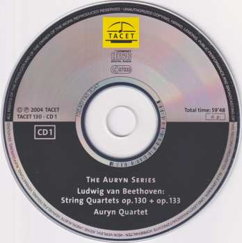 2CD Ludwig van Beethoven: Auryn's Beethoven (String Quartets ∙ Vol. 4 Of 4 Op. 130, 131, 133, 135) 548692