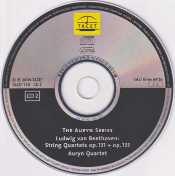 2CD Ludwig van Beethoven: Auryn's Beethoven (String Quartets ∙ Vol. 4 Of 4 Op. 130, 131, 133, 135) 548692