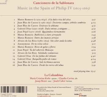 CD La Colombina: Cancionero De La Sablonara - Music In The Spain Of Philip IV 608968