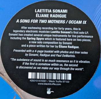 LP Laetitia Sonami: A Song For Two Mothers / Occam IX LTD 635766