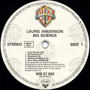 LP Laurie Anderson: Big Science 660817