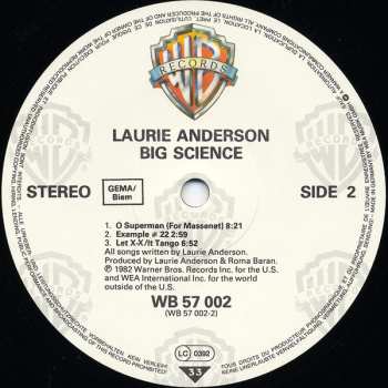 LP Laurie Anderson: Big Science 660817