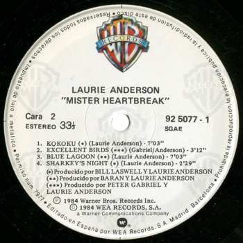 LP Laurie Anderson: Mister Heartbreak 638749