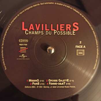 2LP Bernard Lavilliers: Champs Du Possible 611256