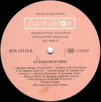 LP Various: Le Canzoni D'oggi 370940