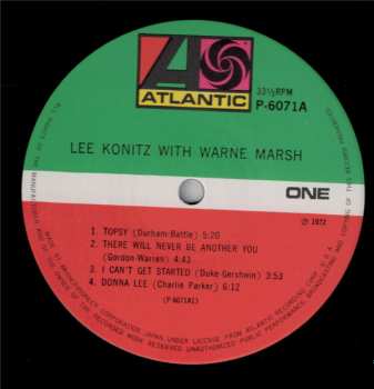 LP Lee Konitz: Lee Konitz With Warne Marsh 584979