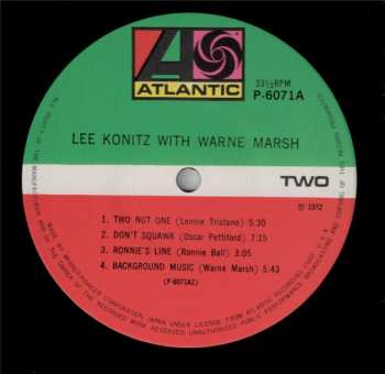 LP Lee Konitz: Lee Konitz With Warne Marsh 584979