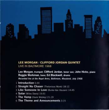 CD Lee Morgan - Clifford Jordan Quintet: Live In Baltimore 1968 550127