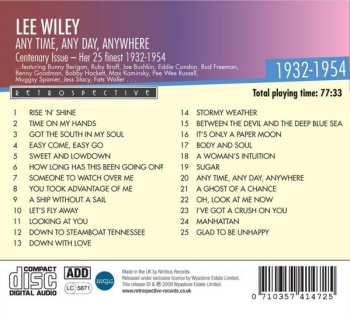 CD Lee Wiley: Anytime, Any Day, Anywhere 646194