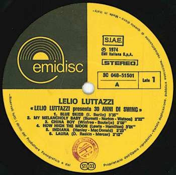 LP Lelio Luttazzi: Lelio Luttazzi Presenta.... 30 Anni Di Swing 639337