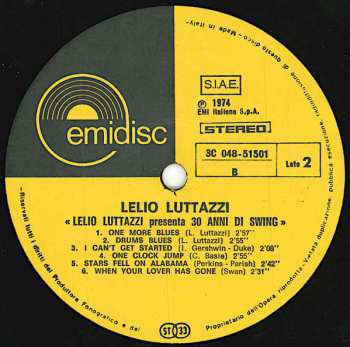 LP Lelio Luttazzi: Lelio Luttazzi Presenta.... 30 Anni Di Swing 639337