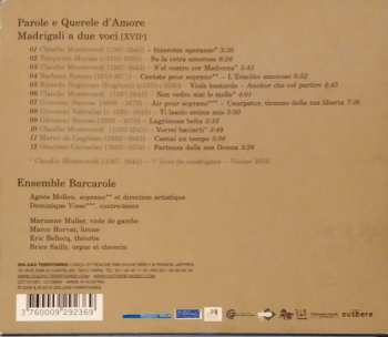 CD Agnès Mellon: Parole e Querele d'Amore Madrigali a due voci 394546