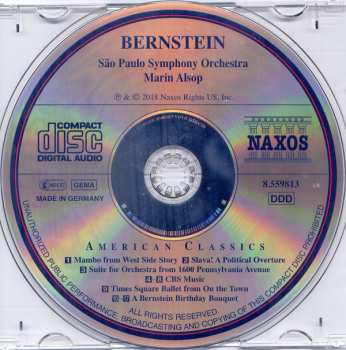 CD Leonard Bernstein: 1600 Pennsylvania Avenue Suite / Slava! / CBS Music / A Bernstein Birthday Bouquet 127068