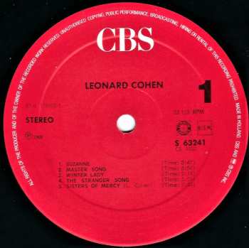 LP Leonard Cohen: Songs Of Leonard Cohen 664756