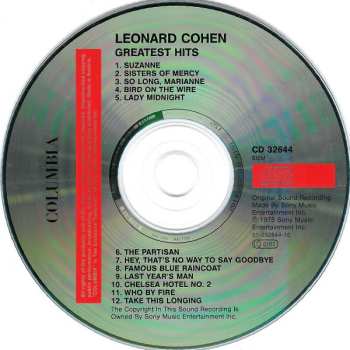 CD Leonard Cohen: Greatest Hits 595205