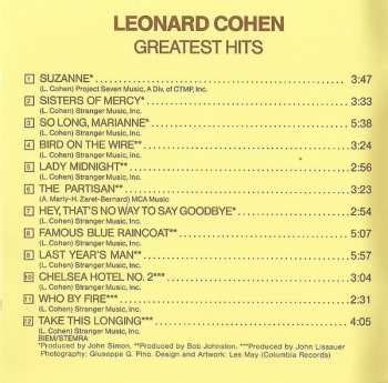 CD Leonard Cohen: Greatest Hits 595205