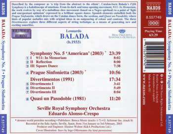 CD Leonardo Balada: Symphony No. 5 'American' • Prague Sinfonietta 578061