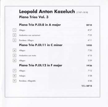 CD Leopold Koželuh: Piano Trios Vol. 3 333553