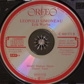 CD Leopold Simoneau: Ausgewählte Lieder und Arien 635930