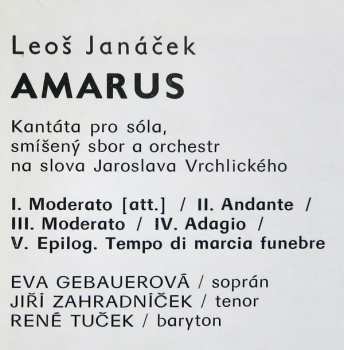 LP Leoš Janáček:  Amarus / Pod Jabloní 430168