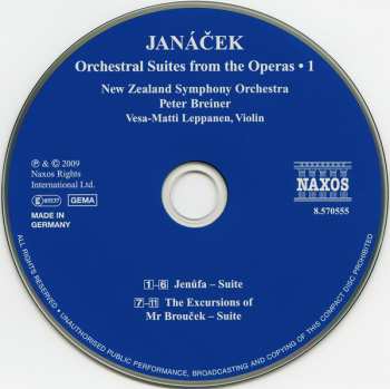 CD The New Zealand Symphony Orchestra: Orchestral Suites From The Operas • 1 (Jenůfa • The Excursions Of Mr Brouček) 232102