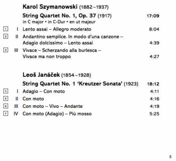 CD Karol Szymanowski: String Quartets 313871