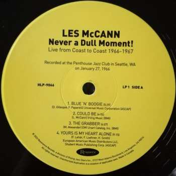 3LP Les McCann: Never A Dull Moment! (Live From Coast To Coast 1966-1967) LTD | NUM 581628