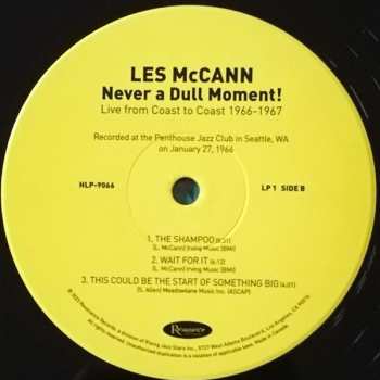 3LP Les McCann: Never A Dull Moment! (Live From Coast To Coast 1966-1967) LTD | NUM 581628