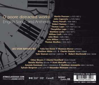 CD Alexander Weimann: O Poore Distracted World! - English Songs & Anthems  659615