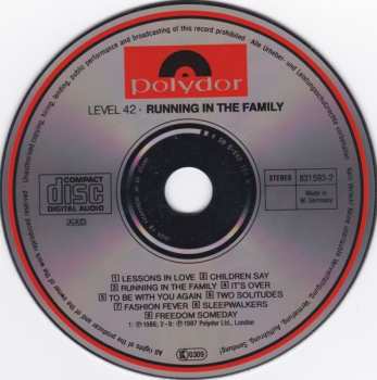 CD Level 42: Running In The Family DLX 637507