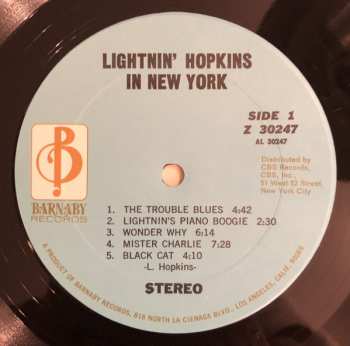 LP Lightnin' Hopkins: Lightnin Hopkins In New York 609050