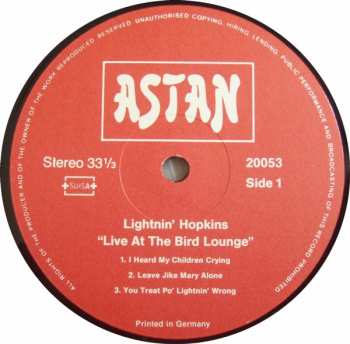 LP Lightnin' Hopkins: Live At The Bird Lounge 615275