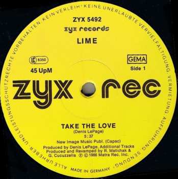 LP Lime: Take The Love / Come On Everybody 574517