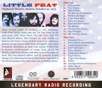 2CD Little Feat: Orpheum Theater, Boston, October 31, 1975 509540