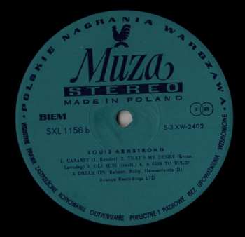 LP Louis Armstrong: Live Recording 52849