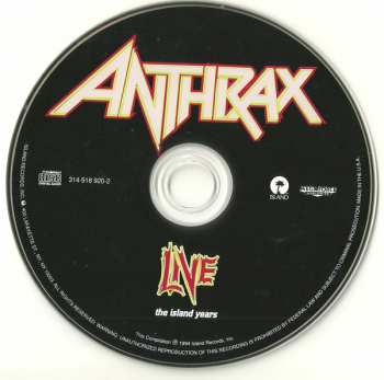 CD Anthrax: Live - The Island Years 20663