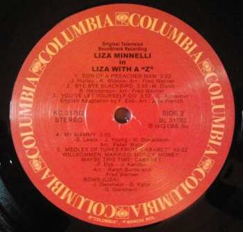 LP Liza Minnelli: Liza With A "Z" (A Concert For Television) LTD 79610