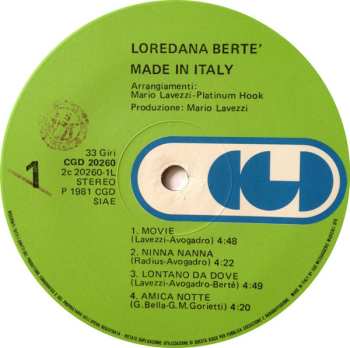 LP Loredana Bertè: Made In Italy 644546