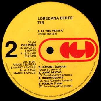 LP Loredana Bertè: T.I.R. 652392