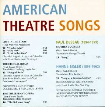 CD Lotte Lenya: Lotte Lenya Sings Kurt Weill (American Theatre Songs) 653961