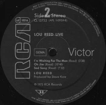 LP Lou Reed: Lou Reed Live 646750