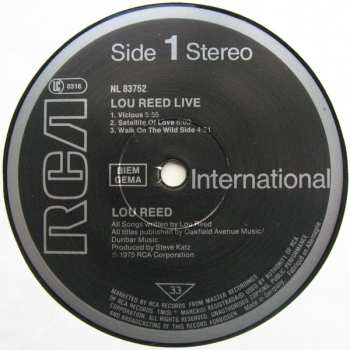 LP Lou Reed: Lou Reed Live 631151