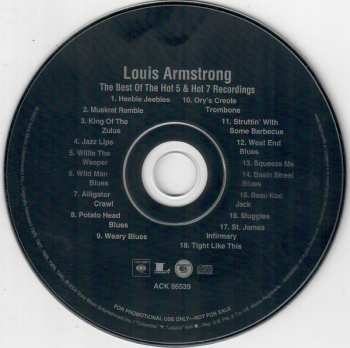 CD Louis Armstrong: The Best Of The Hot 5 & Hot 7 Recordings 607162