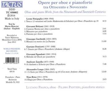 CD Luciano Franca: Opere Per Oboe E Pianoforte Tra Ottocento E Novecento 545579