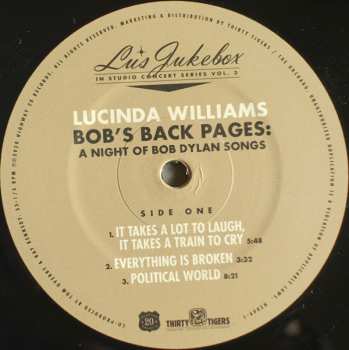 2LP Lucinda Williams: Bob's Back Pages: A Night Of Bob Dylan Songs 451174