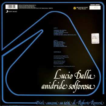 LP Lucio Dalla: Anidride Solforosa  CLR | LTD | NUM 603924